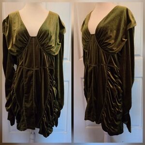 New Fairy Grunge Ruched Corset Bodycon Dress Pretty Little Thing Size 18 Wrench